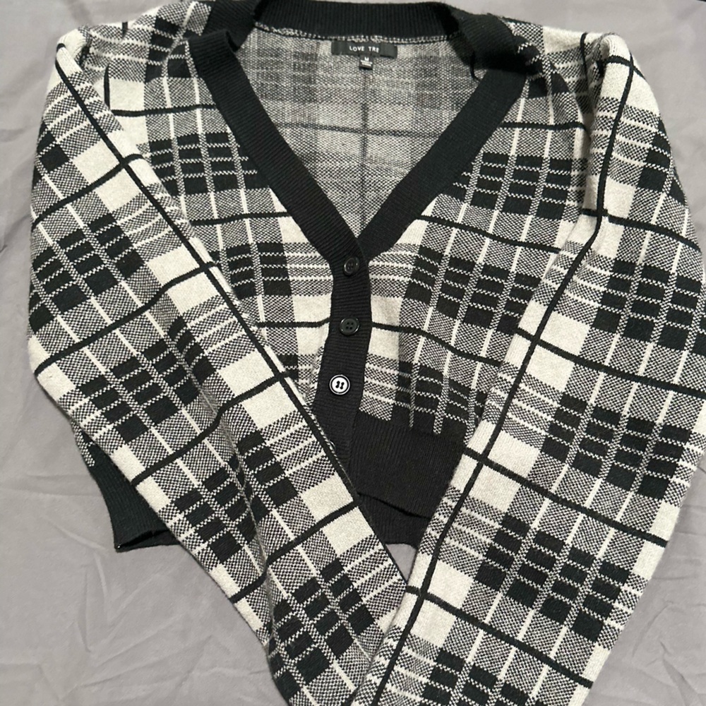 Plaid Cropped Sweater